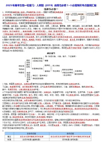 2025年高考生物一轮复习：人教版（2019）选择性必修1~3必背知识考点提纲汇编 学案