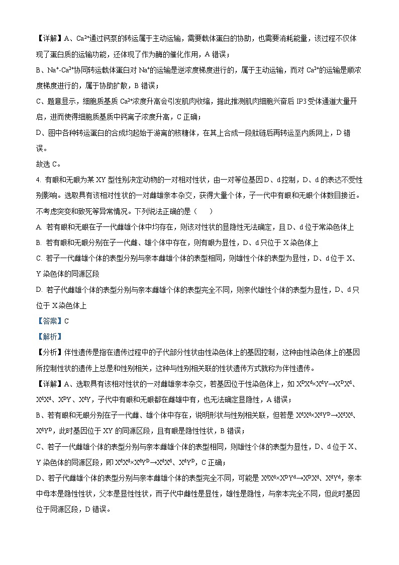 山东省济南市2024-2025学年高三上学期期末考试生物试题 含解析第3页