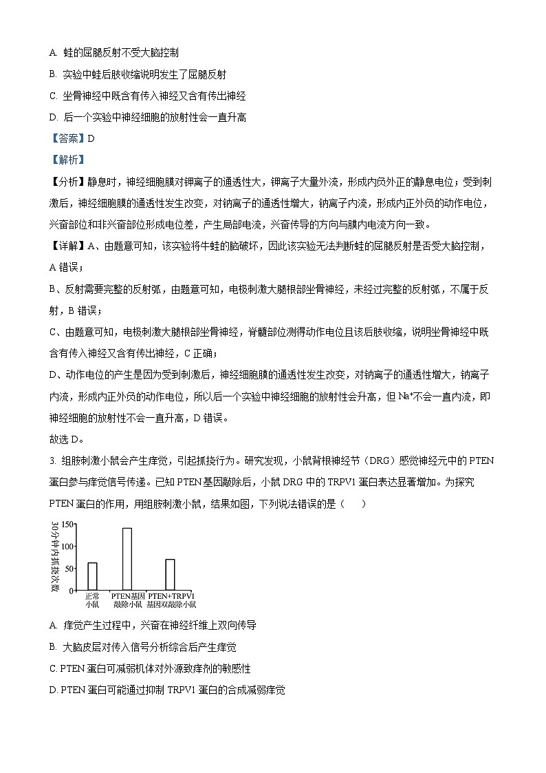山东省潍坊市四市2024-2025学年高二上学期11月期中生物试题 含解析第2页