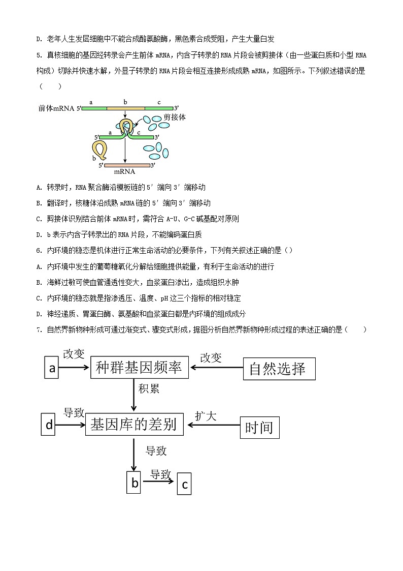 河北省衡水市部分高中2024届高三河北省衡水市部分高中2024届高三下学期一模试题生物含解析下学期一模试题含解析第2页