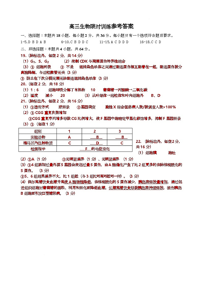 3月检测-6生物-答案第1页