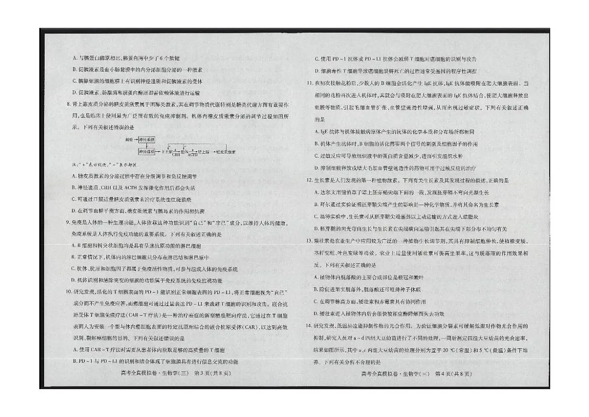2024届海南省高考全真模拟卷(三)-生物试题(含答案)第2页
