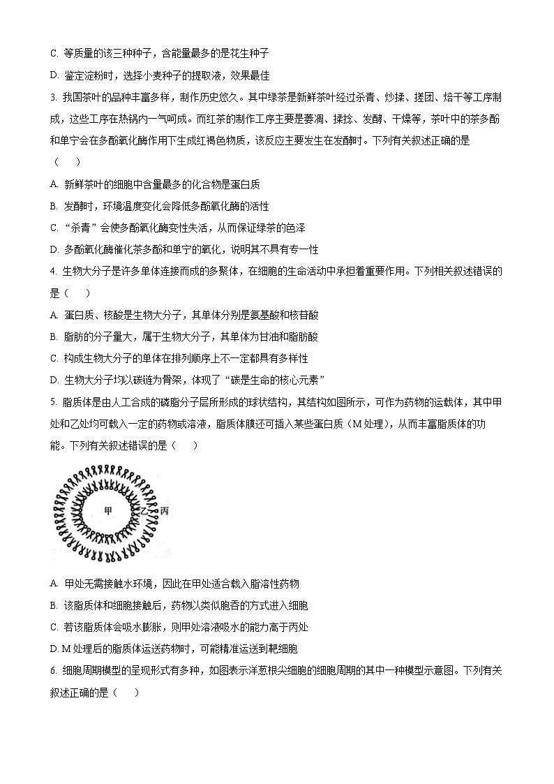 江西省多地区多校联考2024-2025学年高一下学期3月月考生物试题(原卷版+解析版)第2页