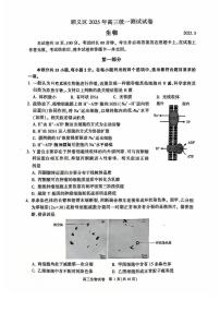 2025北京顺义高三一模生物试题及答案
