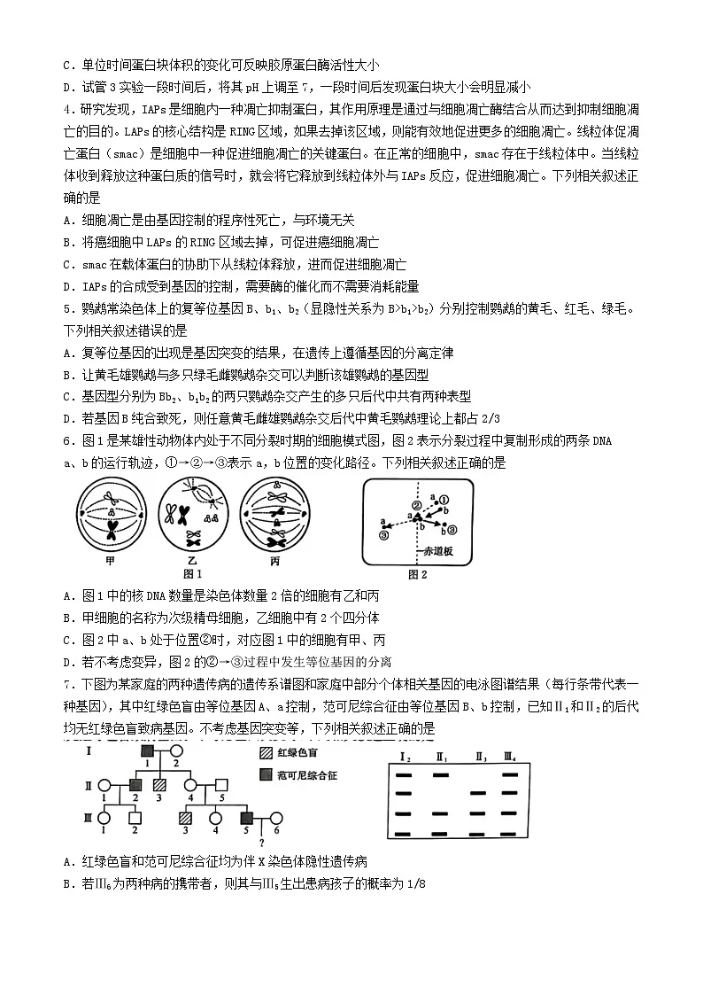 河北省秦皇岛市2024届高三生物下学期二模试题第2页