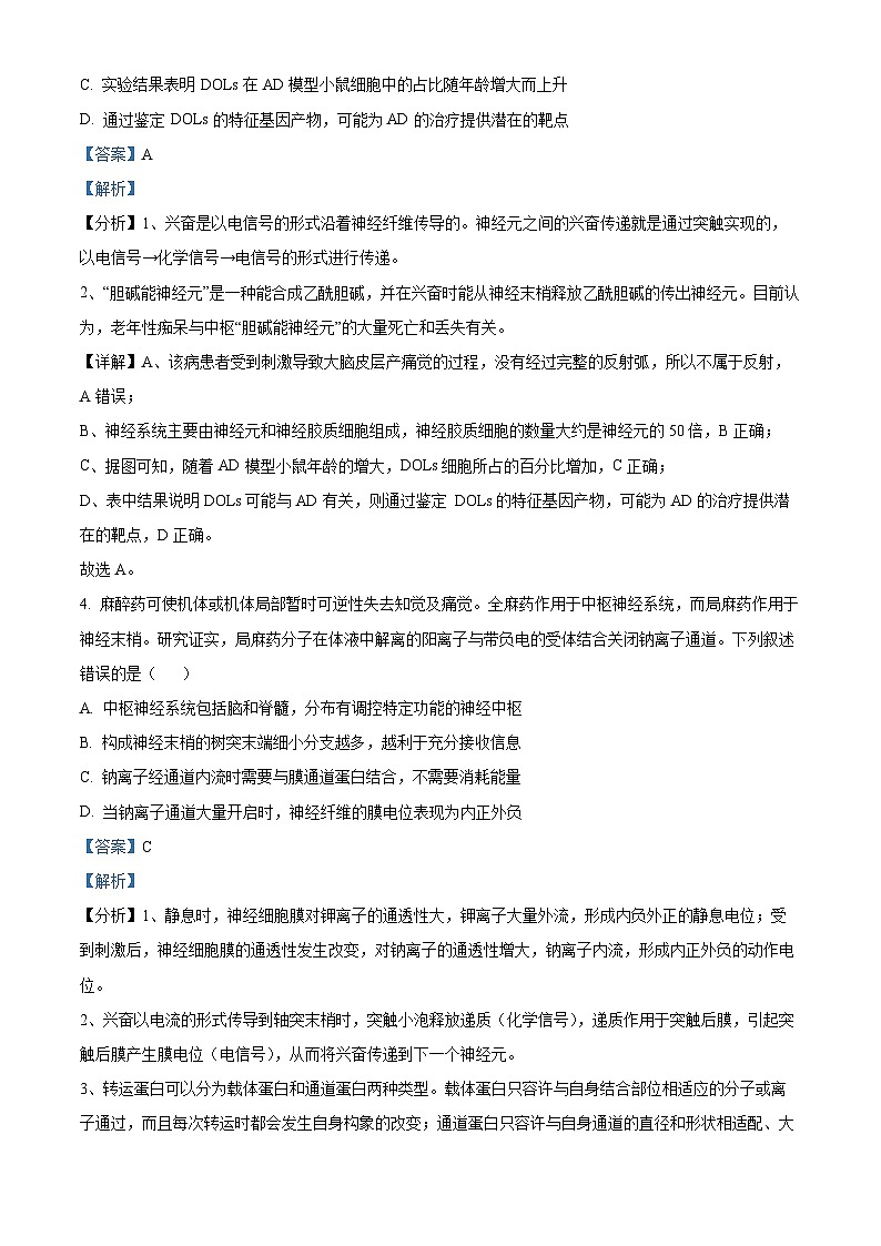 山东省临沂市2024-2025学年高二上学期期中考试生物试题 含解析第3页
