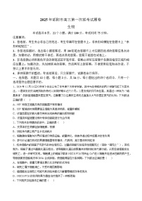 湖南省邵阳市2024-2025学年高三上学期第一次联考（一模）生物试题 含答案