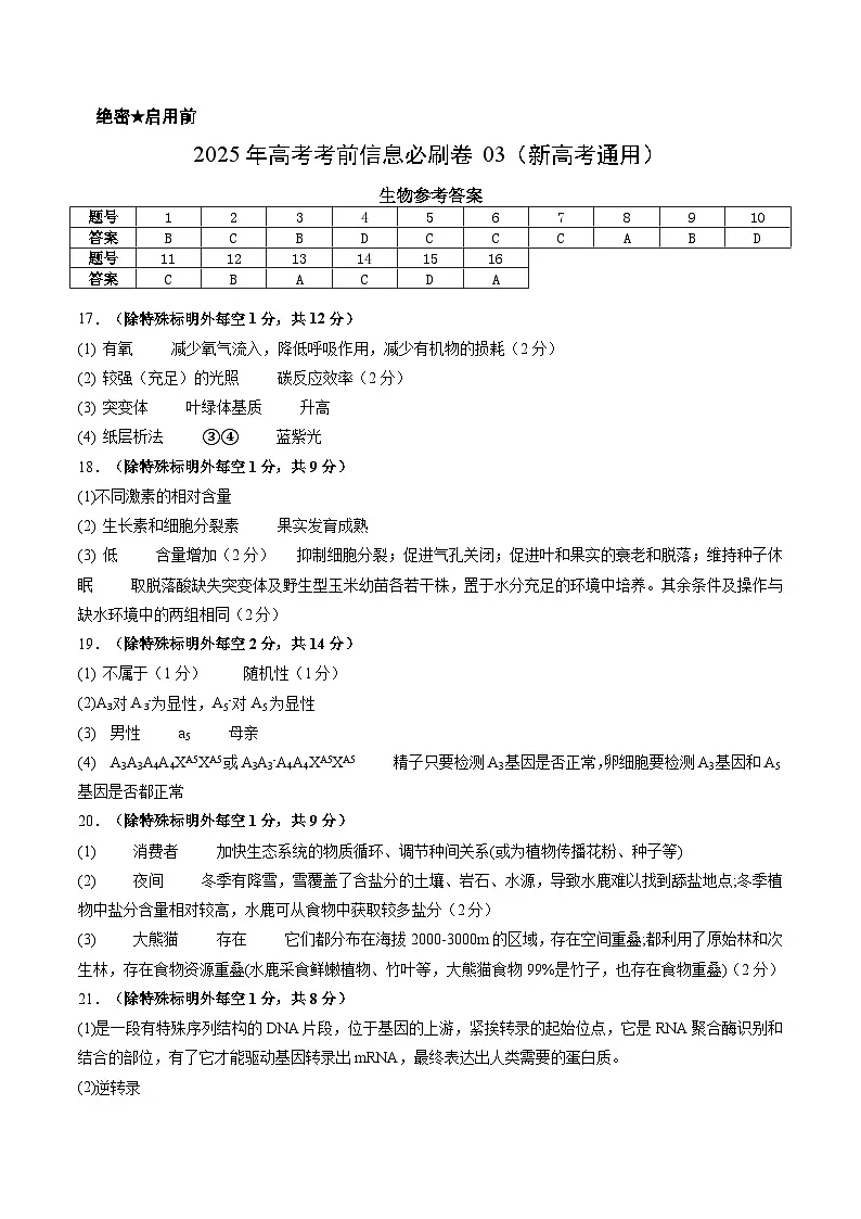信息必刷卷03(新高考通用)答案第1页