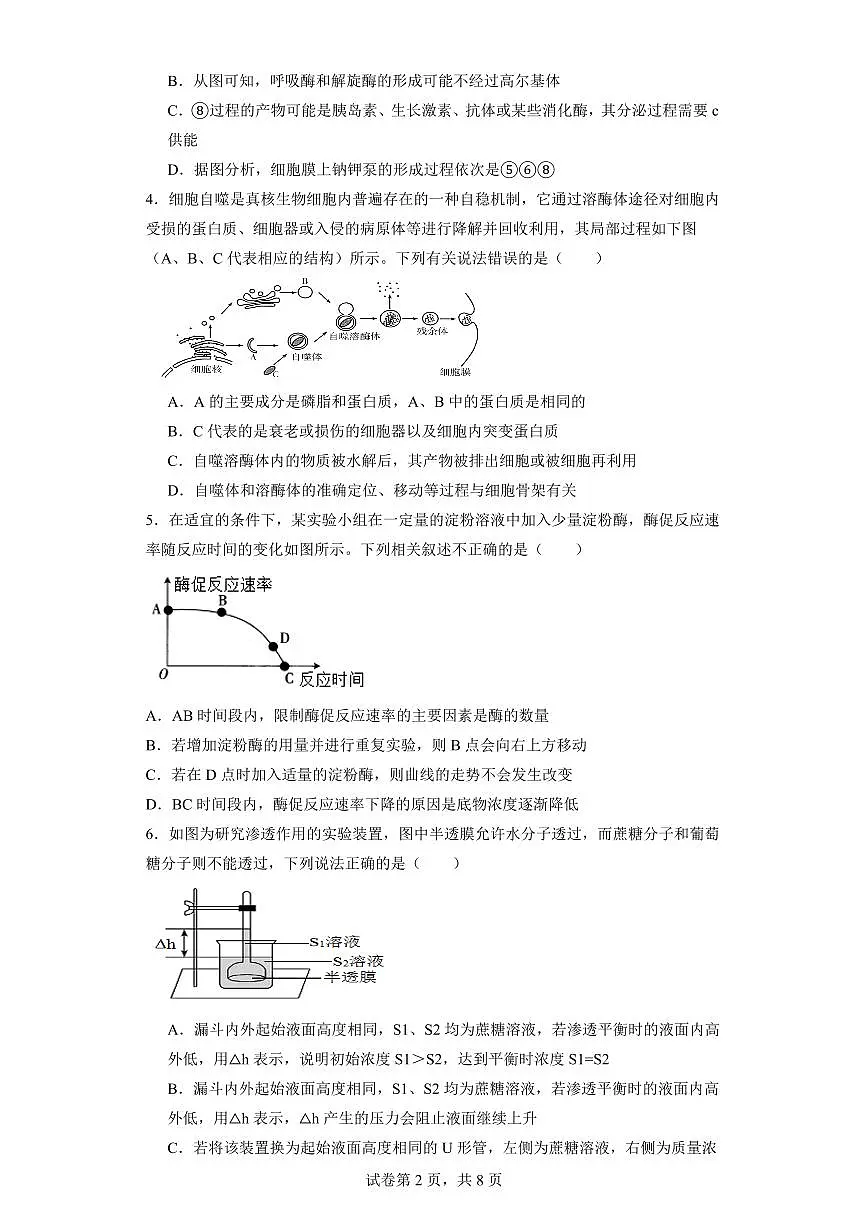 2024届江西省宜春市丰城市第九中学高三上学期12月月考-生物试题(含答案)第2页