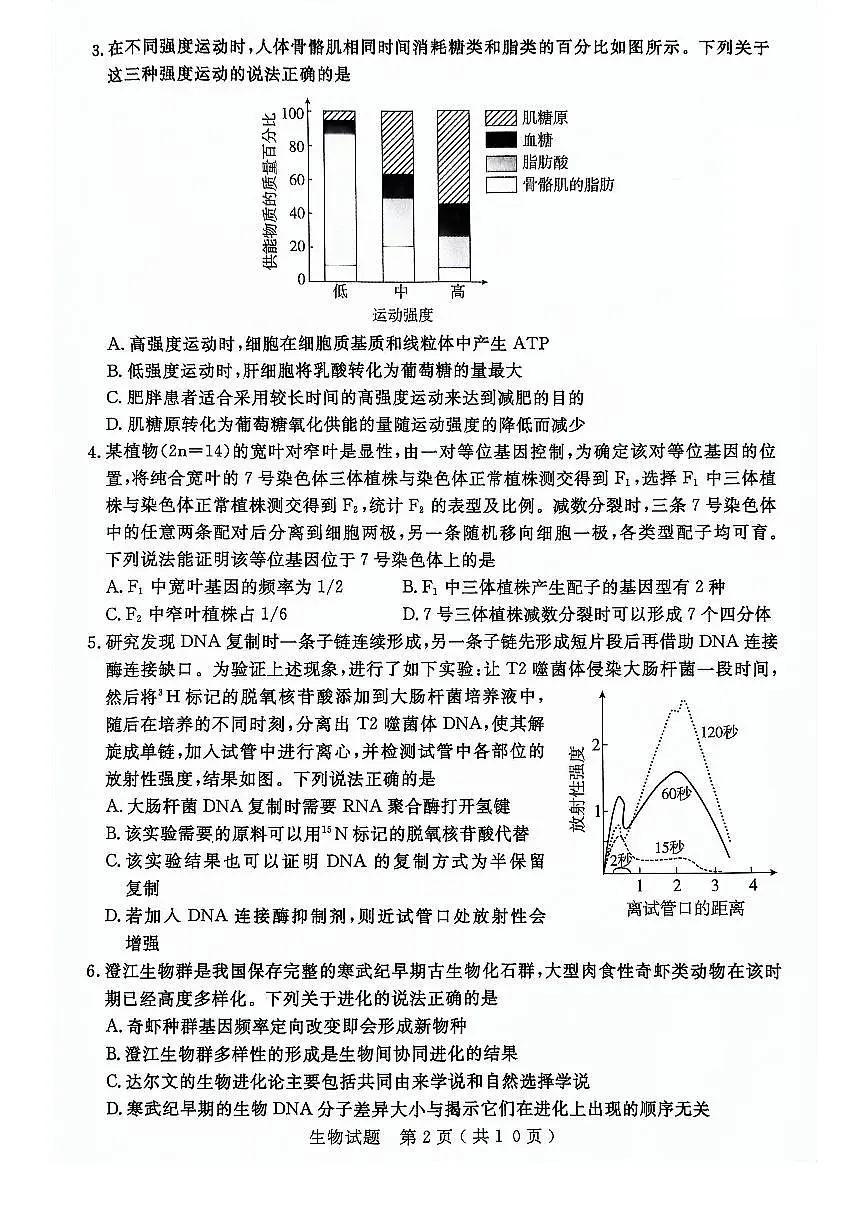 2024届山东省济宁市高三第二次模拟-生物试卷(含答案)第2页