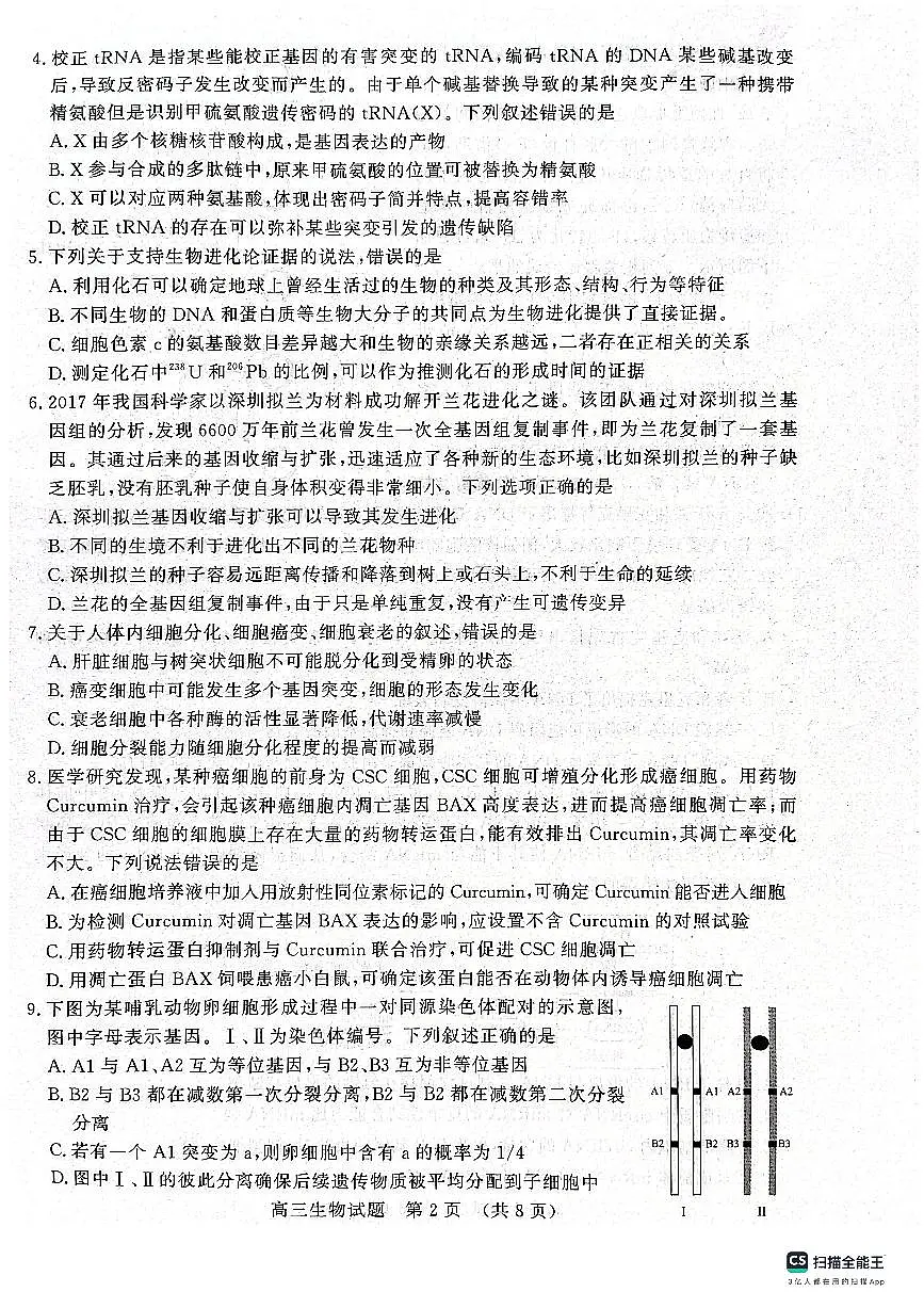 2024届山东省名校考试联盟高三上学期11月期中检测-生物试题(含答案)第2页