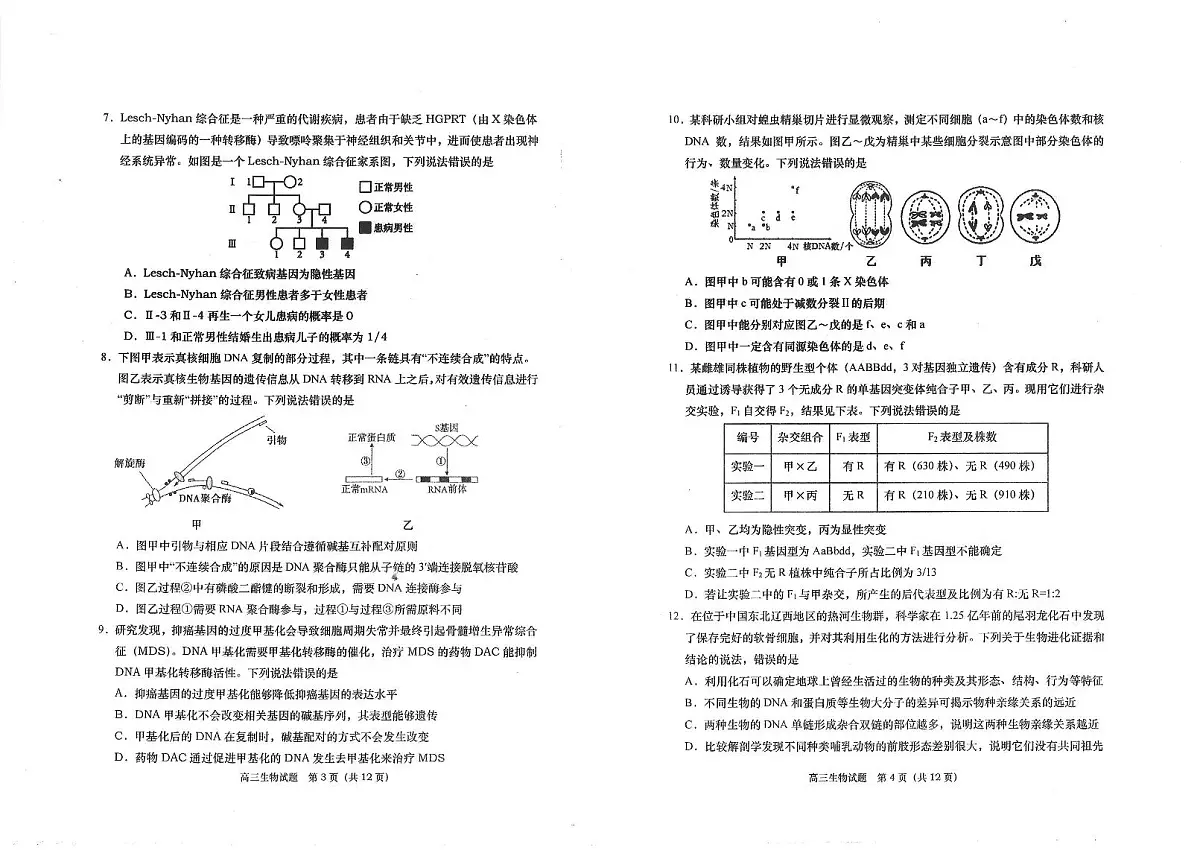 2024届山东省青岛市四区统考高三上学期期中-生物试题(含答案)第2页