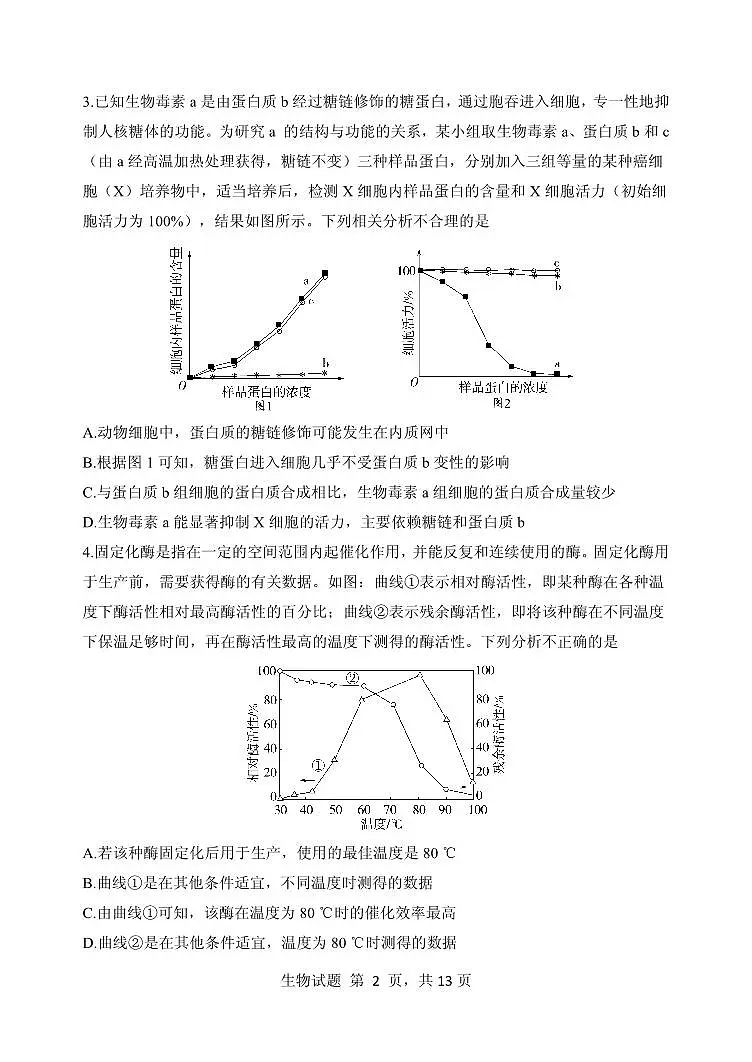 2024届山东省实验中学高三上学期第三次诊断考试(12月)-生物试题(含答案)第2页