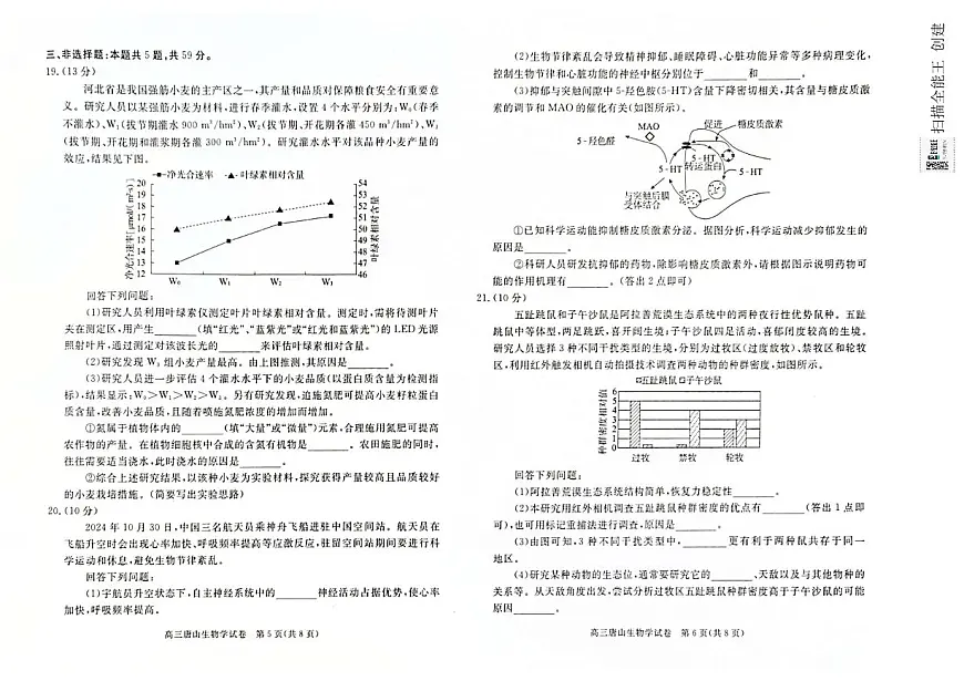 河北省唐山市2024-2025学年高三上学期1月期末生物试卷(含答案)第3页