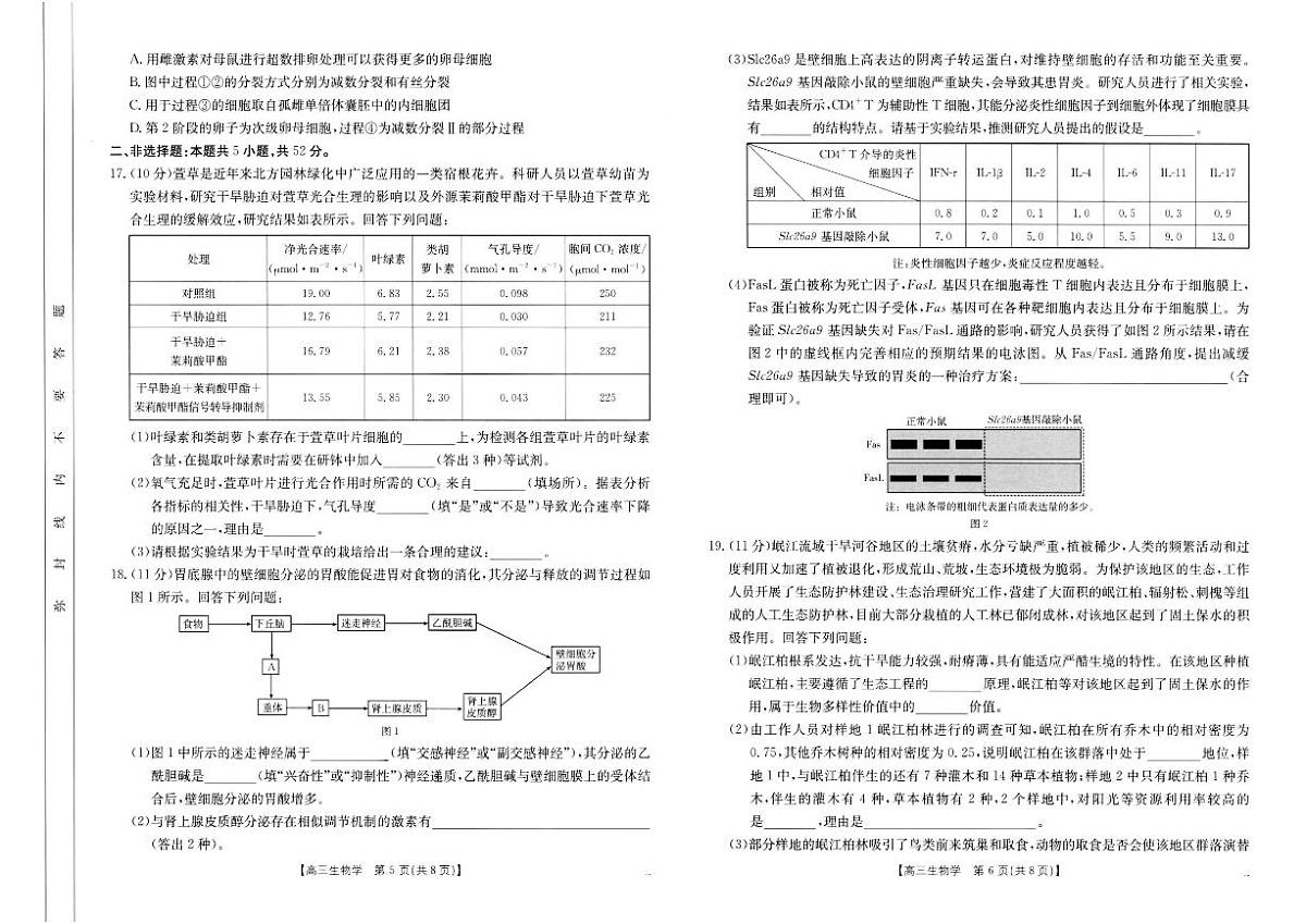 河南省新乡金太阳2025届高三第二次模拟-生物试题+答案第3页