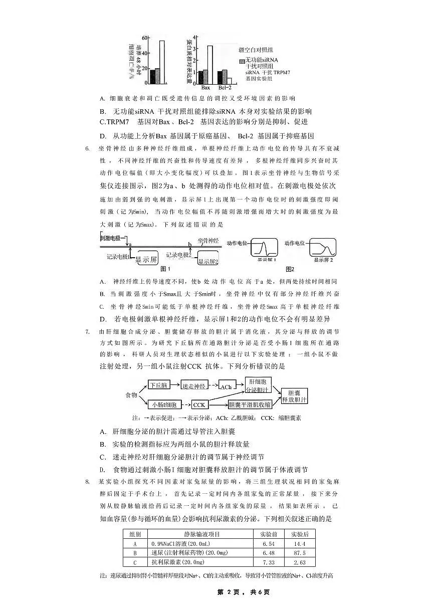 生物丨重庆市2025年普通高等学校招生全国统一考试暨康德调研(四)生物试卷及答案第2页
