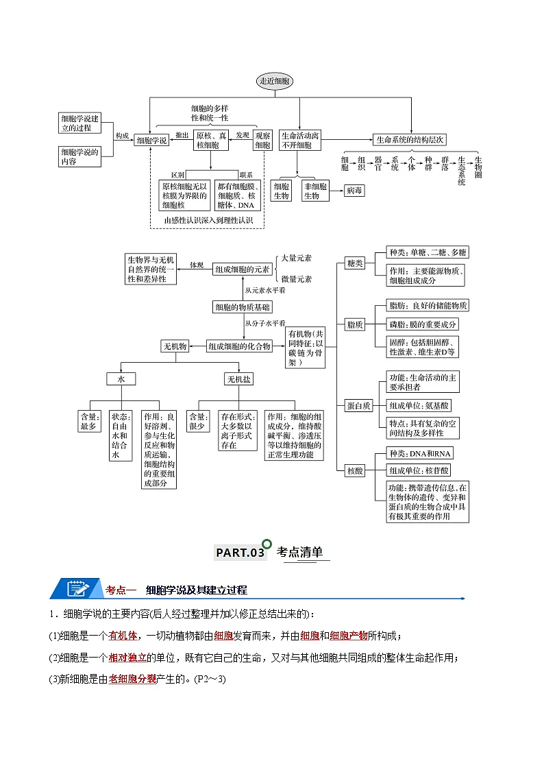 高考生物一轮复习—走近细胞及细胞的分子组成(10考点+14易错点)(试卷含答案)第2页