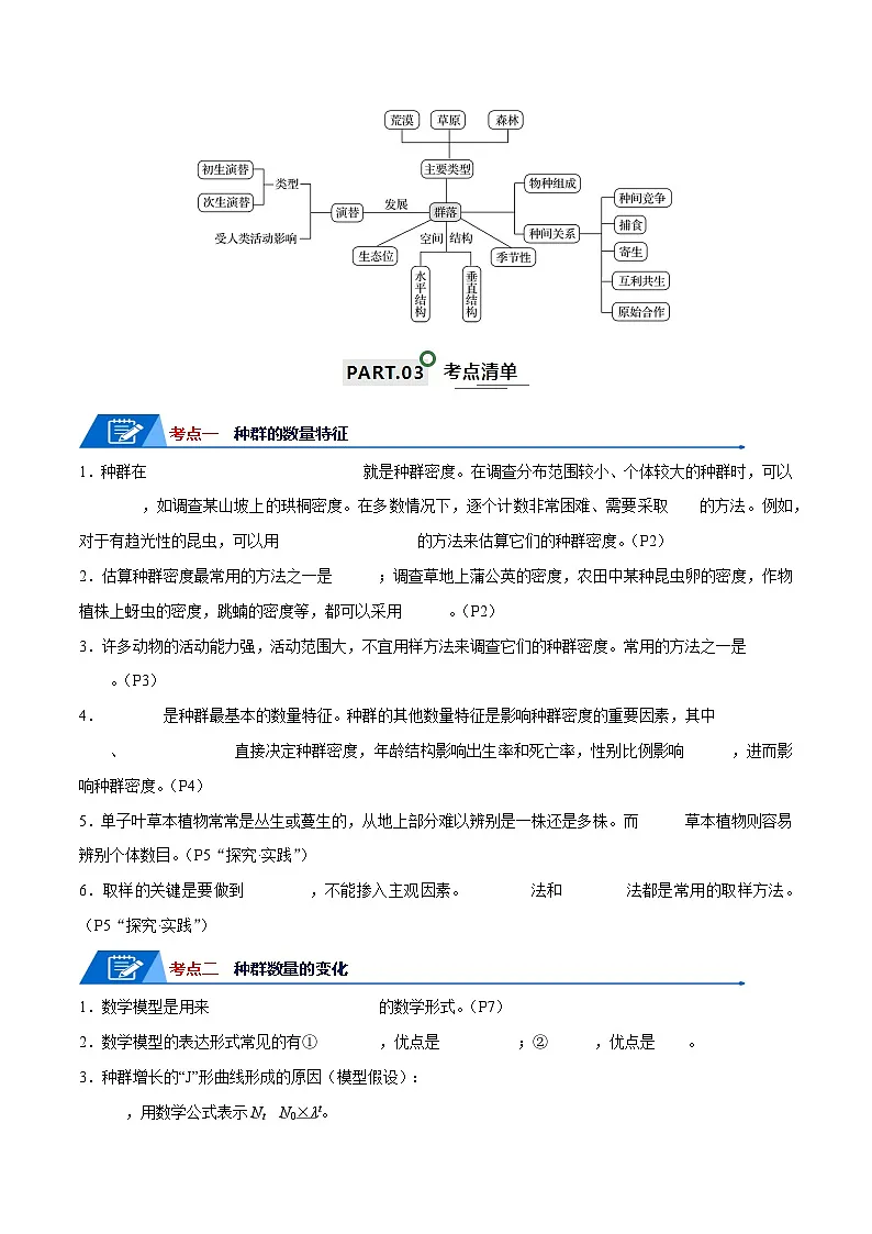高考生物一轮复习— 种群与群落(原卷版)第2页