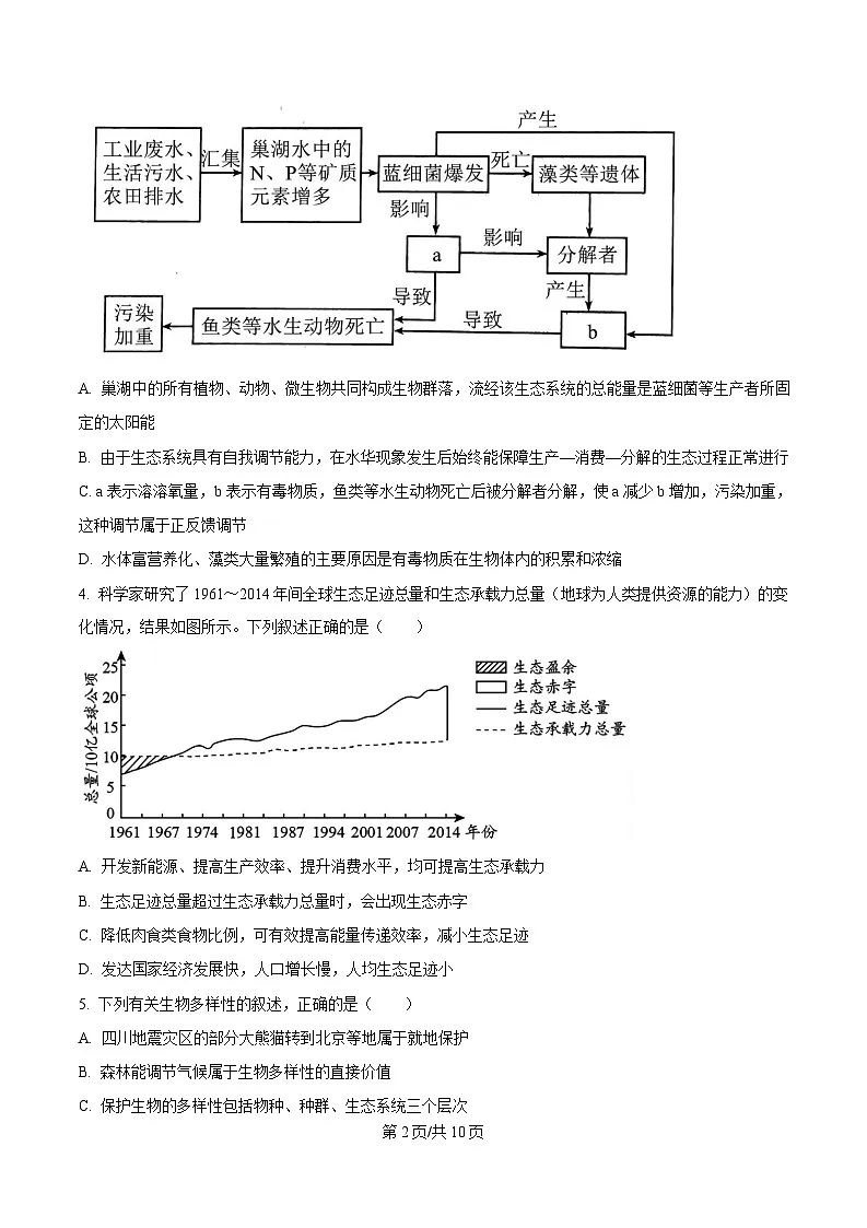 四川省南充市南充高级中学2024-2025学年高二下学期4月月考生物试题(原卷版)第2页