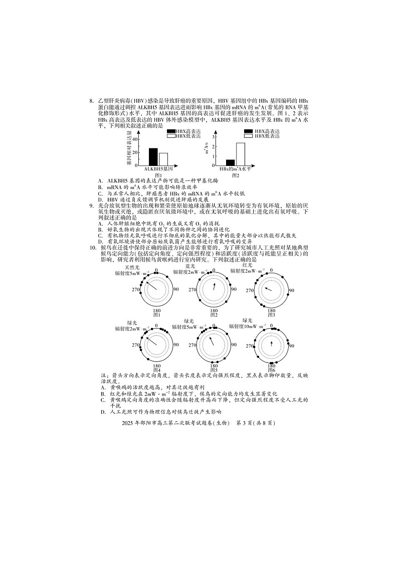 湖南省邵阳市2024-2025学年高三下学期第二次联考生物试卷含答案第3页
