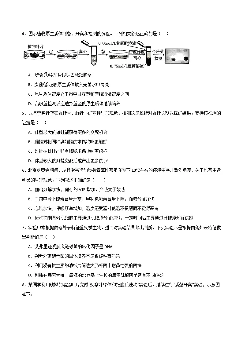 2025年高考第二次模拟考试卷:生物(福建卷)(考试版)第2页