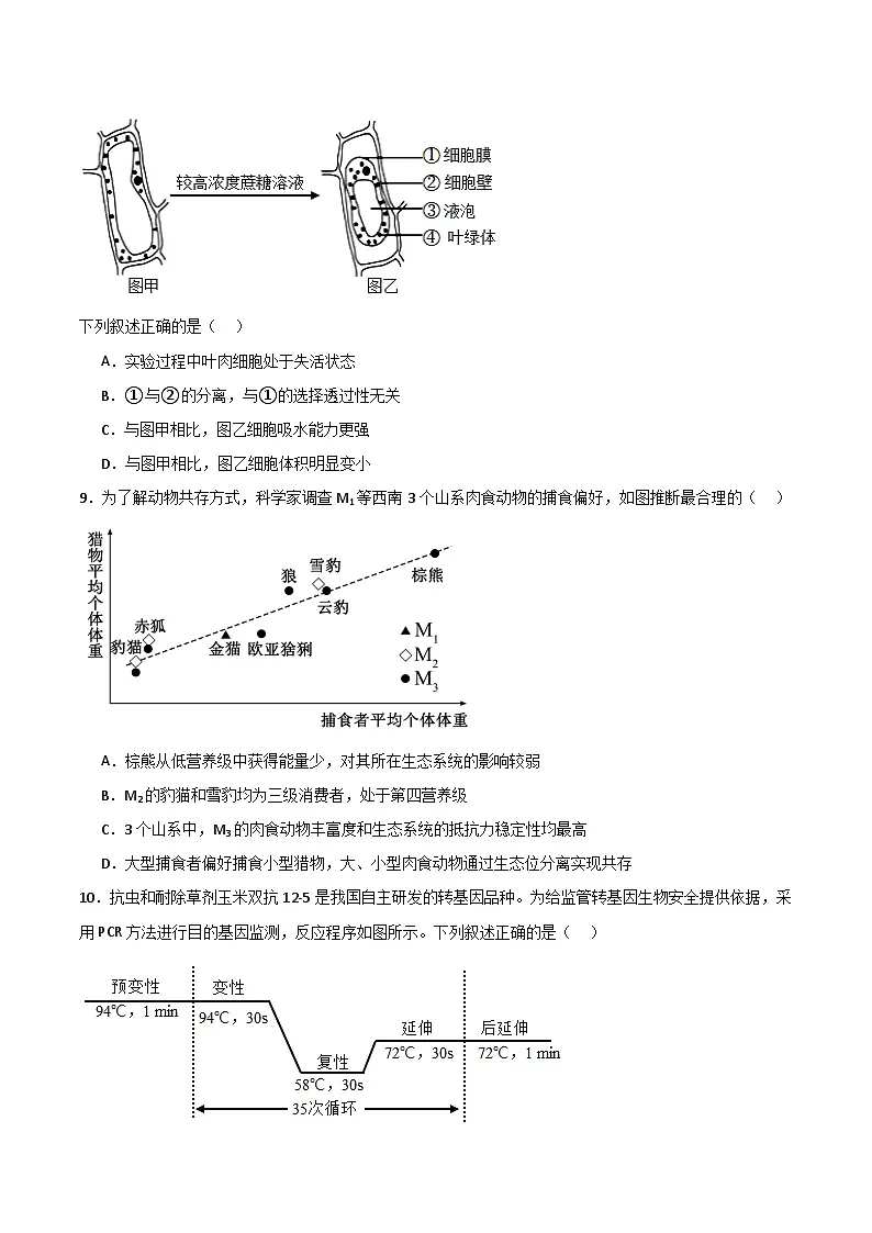 2025年高考第二次模拟考试卷:生物(福建卷)(考试版)第3页