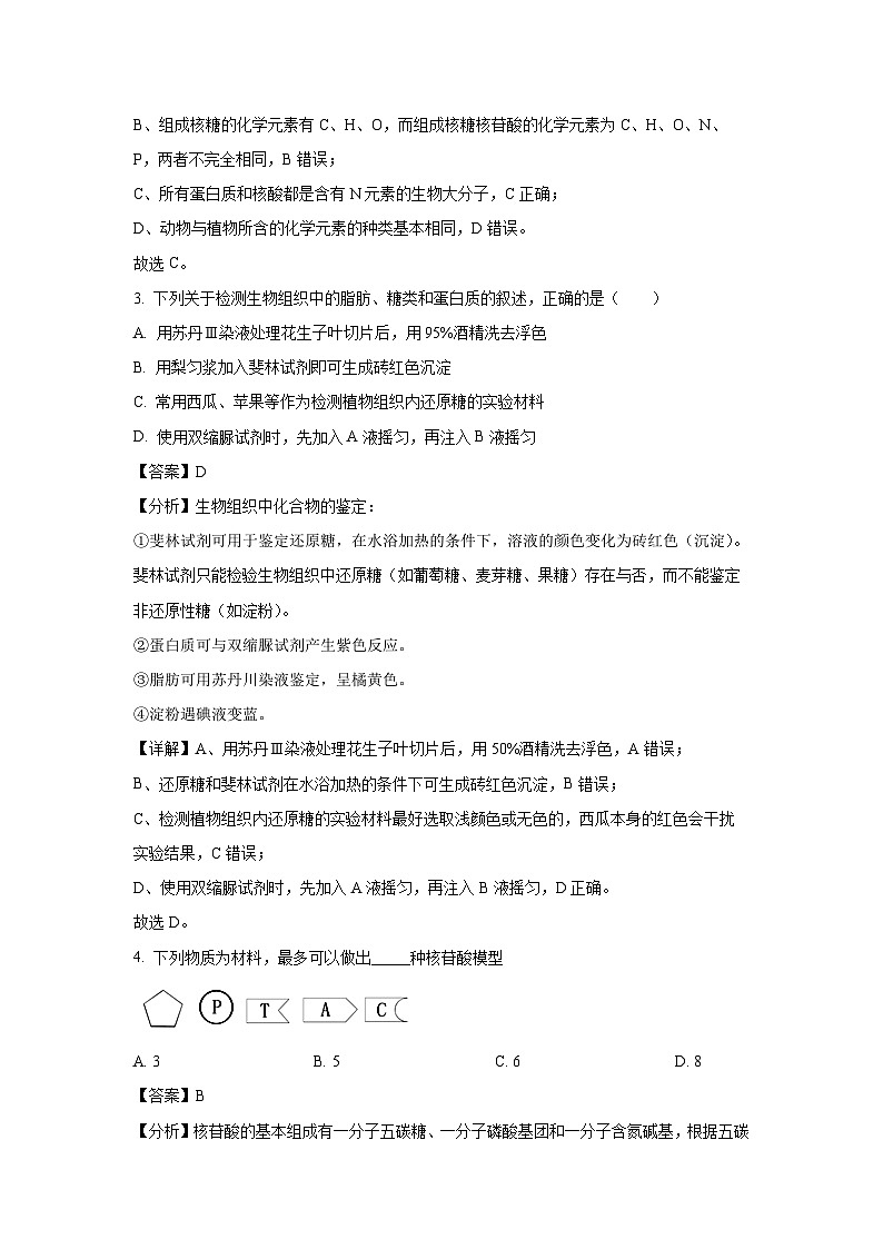 四川省自贡市第一中学2024-2025学年高一下学期开学考试生物试卷(解析版)第2页