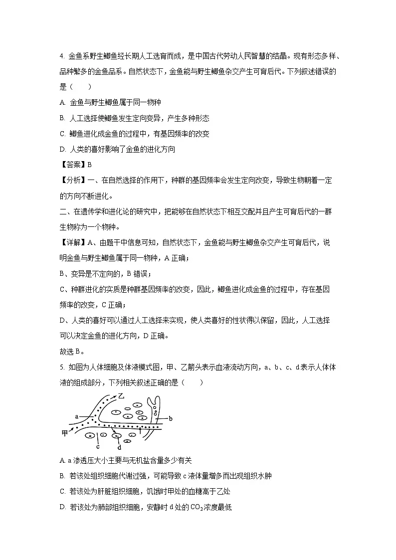 广东省普宁市2024-2025学年高二上学期期末考试生物试卷(解析版)第3页