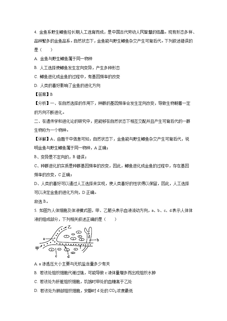 广东省普宁市2024-2025学年高二上学期期末考试生物试卷(解析版)第3页