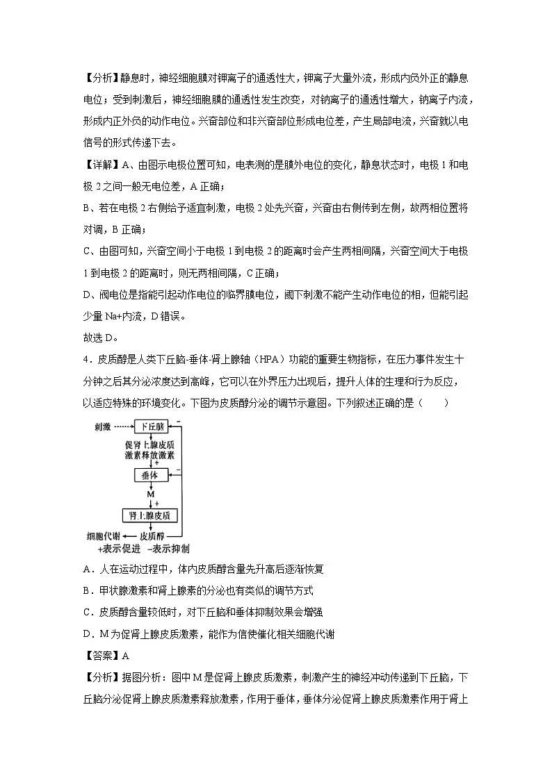 2024-2025学年高二生物上学期期末通关卷(安徽专用)生物试卷(解析版)第3页