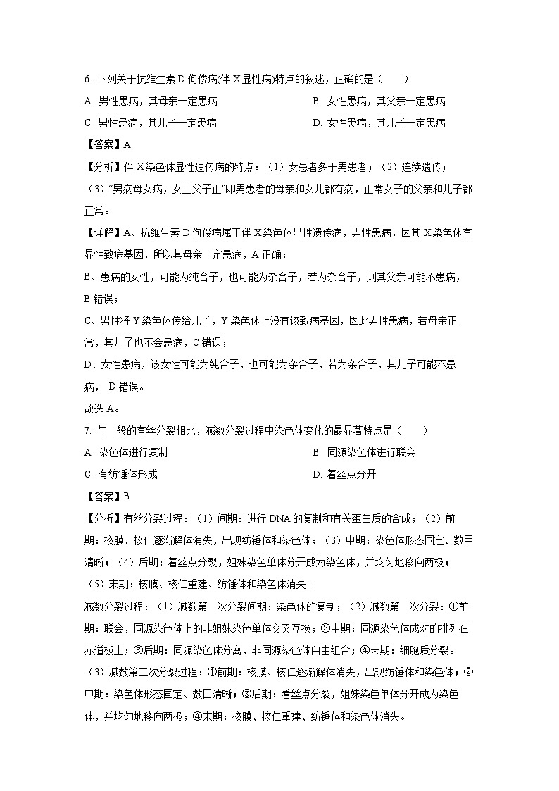 广西南宁市桂鼎学校2024-2025学年高一下学期3月月考生物试卷(解析版)第3页