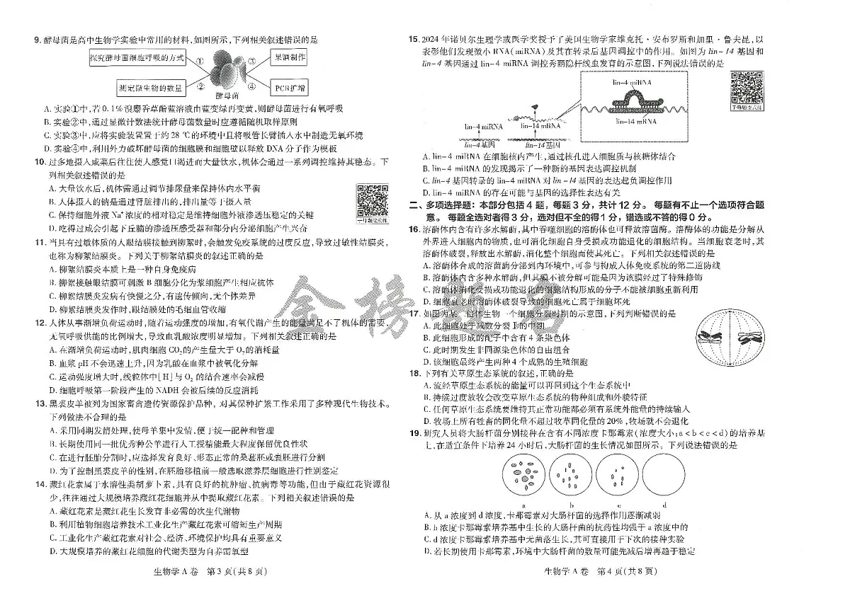 AB卷生物学第2页