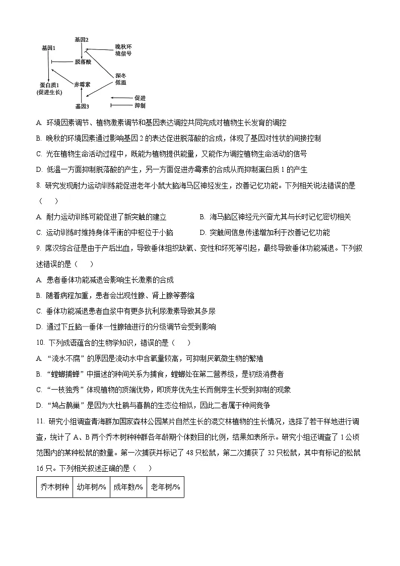 2025届青海省西宁市高三第一次模拟考试生物试题(原卷版+解析版)(高考模拟)第3页