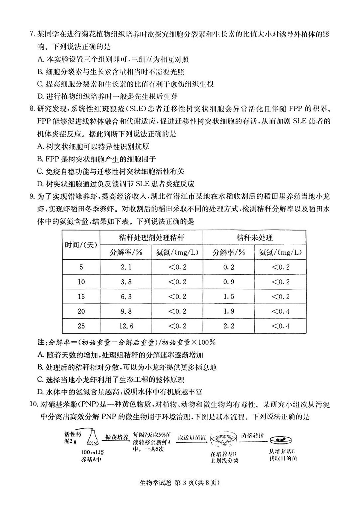 炎德英才名校联合体2025届高考考前仿真模拟联考(二)-生物试题无答案第3页
