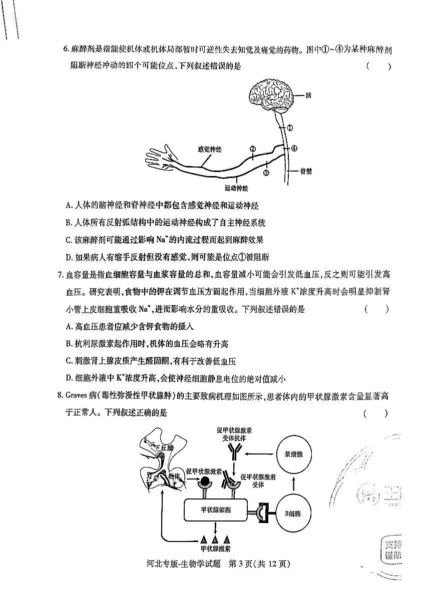 【生物(河北专版)】王后雄2025高考押题预测卷第3页