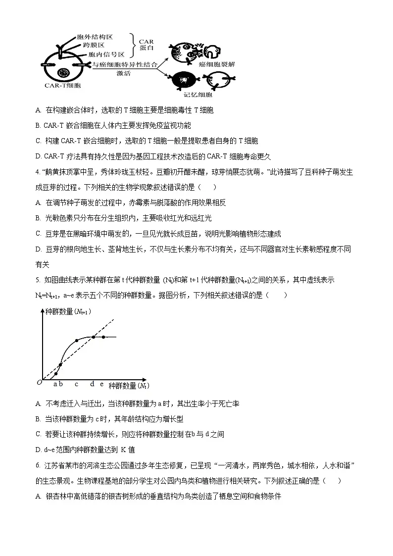 广西壮族自治区玉林市2024-2025学年高二下学期3月联考生物试题(原卷版+解析版)第2页
