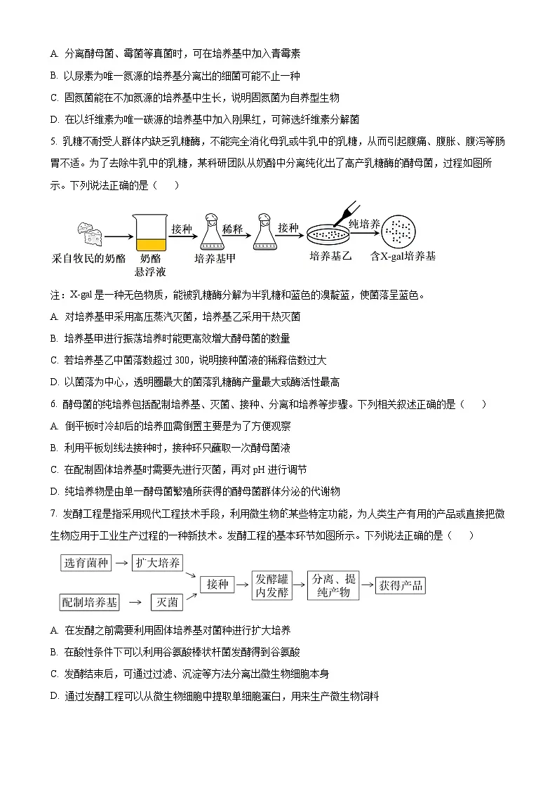 河北省邯郸市大名县大名县第一中学2024-2025学年高二下学期3月月考生物试题(原卷版+解析版)第2页