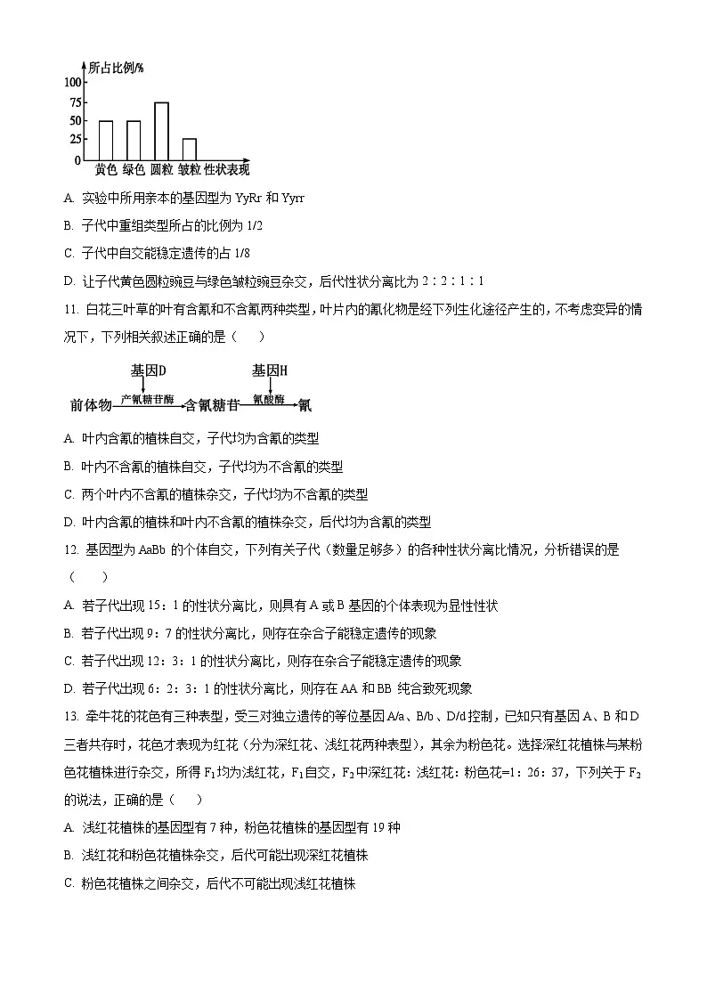 河北省廊坊市2024-2025学年高一下学期第一次月考生物试题(原卷版+解析版)第3页