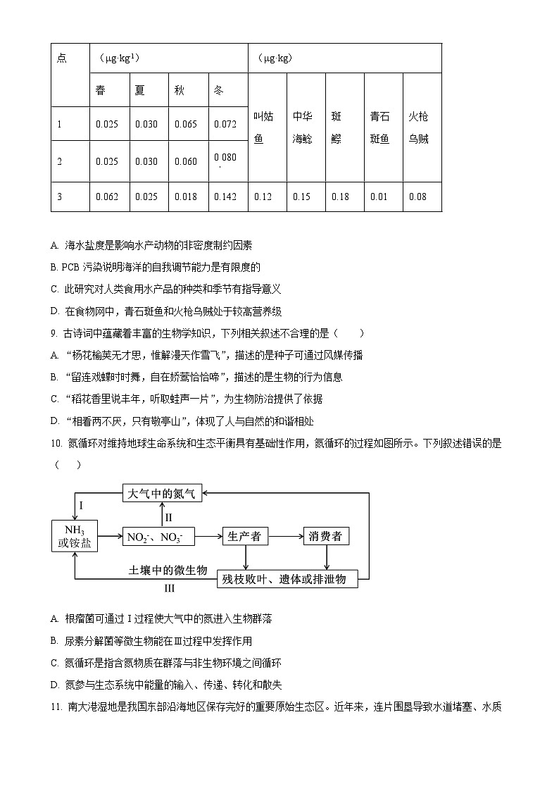 河北省邢台市质检联盟2024-2025学年高二下学期3月月考生物试题(原卷版+解析版)第3页