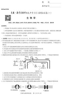 炎德·英才大联考雅礼中学2025届高三模拟试卷(一)生物试卷及参考答案