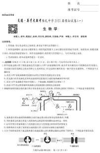 炎德·英才大联考雅礼中学2025届高三模拟试卷(一)生物试卷及参考答案