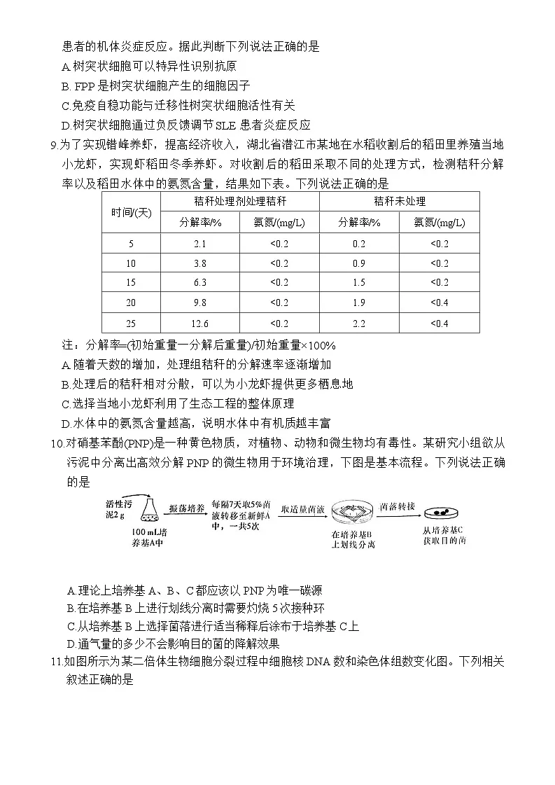 炎德英才名校联合体2025届高考模拟考前仿真联考(二)-生物试题+答案第3页