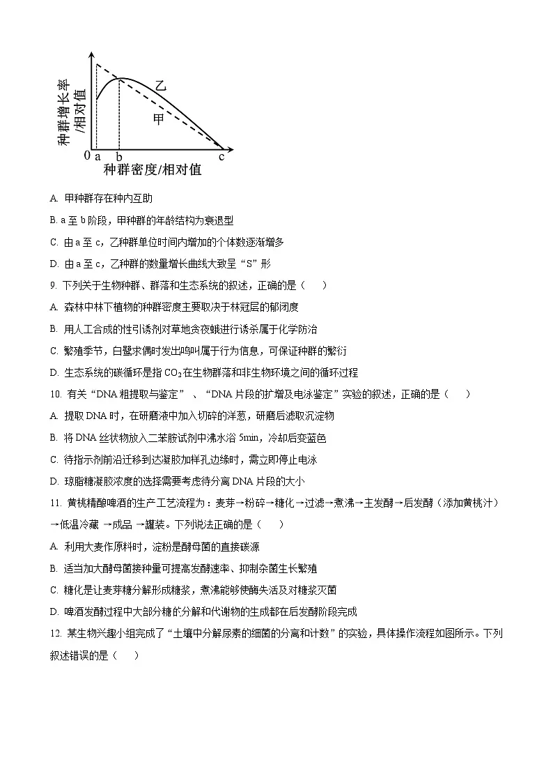 江苏省南京市第二十九中学2024-2025学年高二下学期3月月考生物试题(原卷版+解析版)第3页