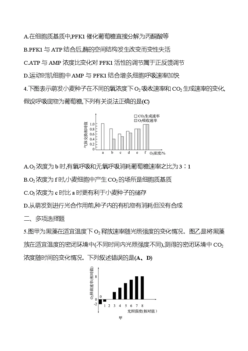 2025版高考生物热点题型与考点专练专题二细胞的代谢(B卷)试题(Word版附答案)第2页