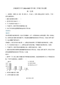 内蒙古自治区赤峰市第四中学2024-2025学年高一下学期4月月考生物试卷（Word版附答案）