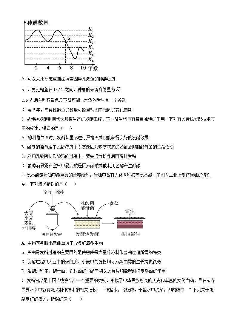 内蒙古鄂尔多斯市第三中学2024-2025学年高二下学期第一次月考生物试题(原卷版+解析版)第2页