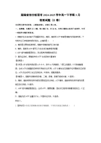 湖南省部分校联考2024-2025学年高一下学期3月检测(II卷)生物试题(解析版)