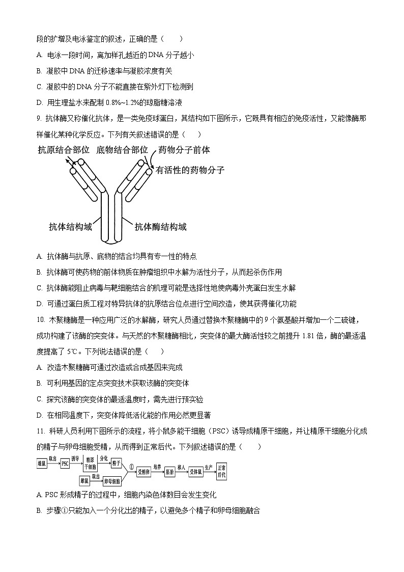 山东省重点高中2024-2025学年高二下学期4月月考生物试题(原卷版+解析版)第3页