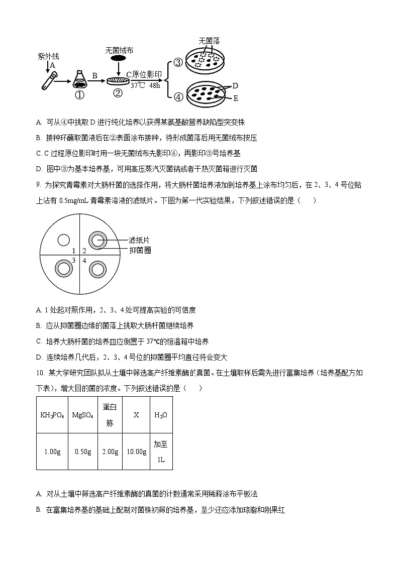 山西省临汾市部分学校2024-2025学年高二下学期第一次月考生物试题(原卷版+解析版)第3页