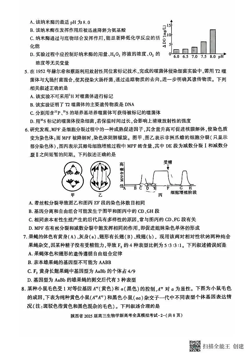 陕西省2025届高三新高考生物全真模拟试题(含答案)第2页